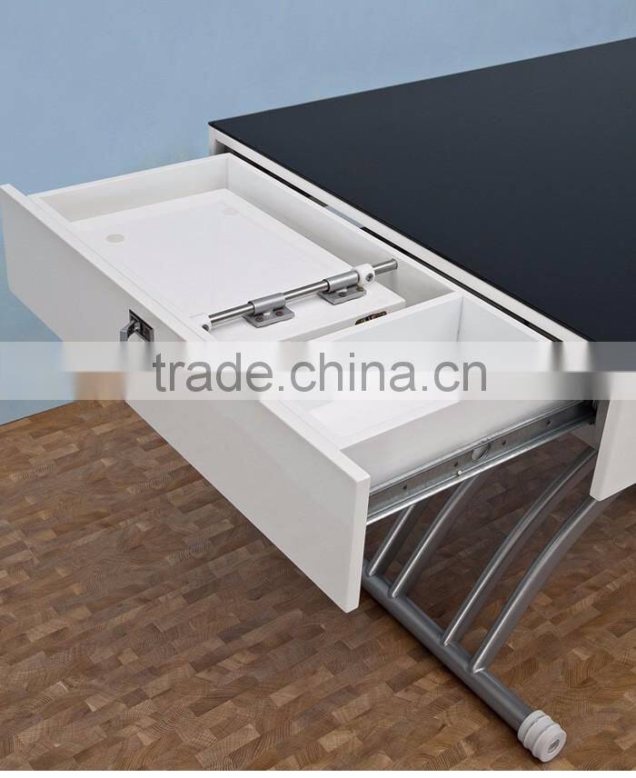 Glass Lift Up Coffee Table Tea Table For Modern Small Rooms