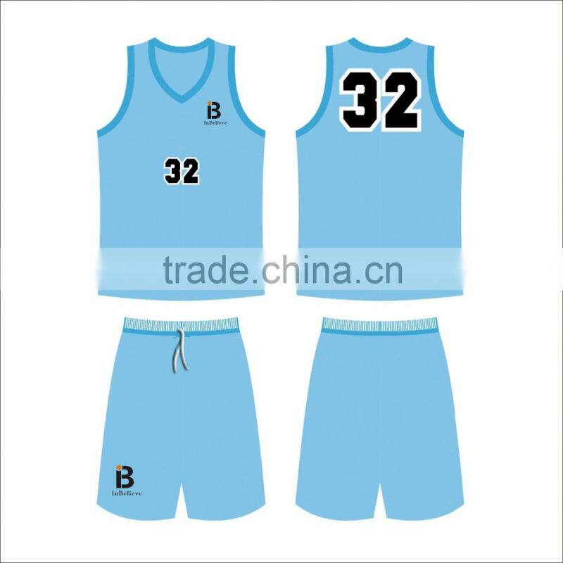 Custom hot sale good quality blue pro team basketball uniforms