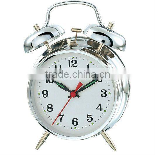 Metal case mechanical alarm clock in 4 inches size