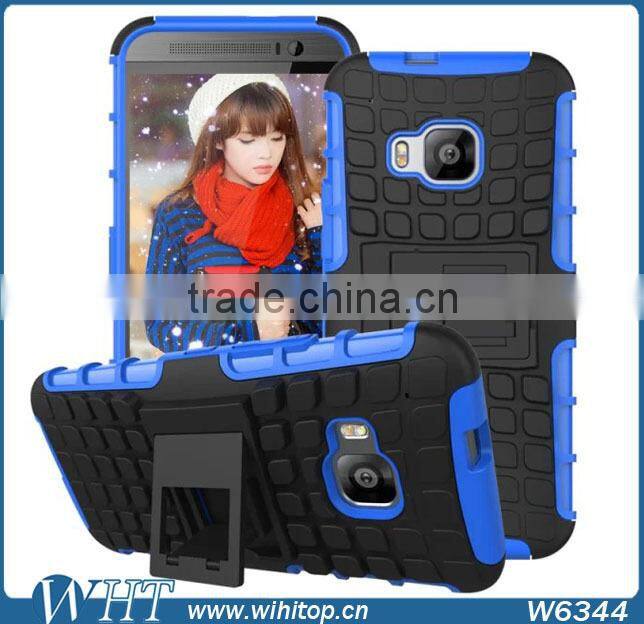 Silicone+ PC Orange Shockproof Case for HTC One M9, with Stand Function