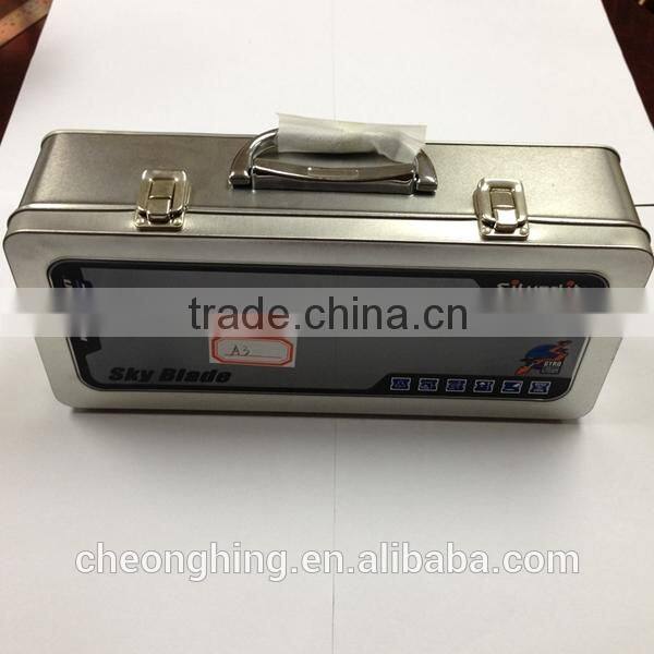 Rectangular tin box with lock