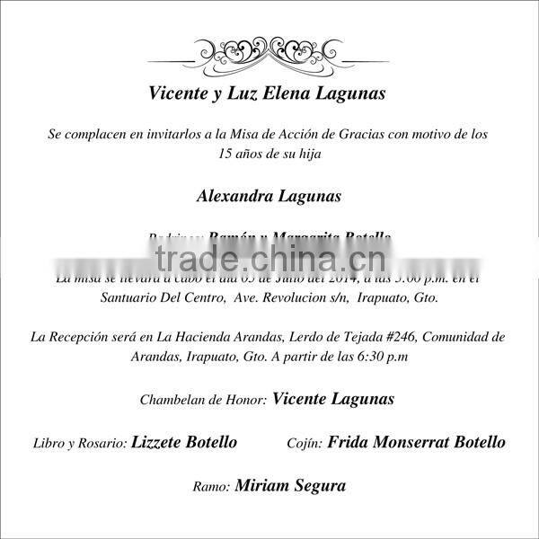 Best price handmade english writings birthday invitation cards design