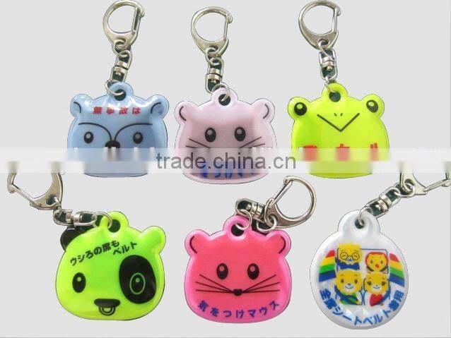Chinese Style Chinoiserie printing soft PVC reflective keychain