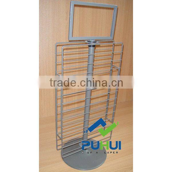 double sides metal wire revolving counter display with great price