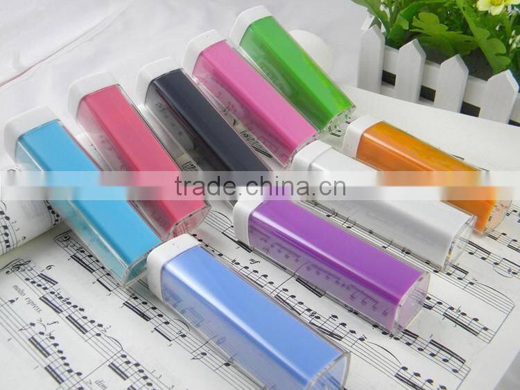 lipstick power bank 2600 mah multiple mobile phone battery charger
