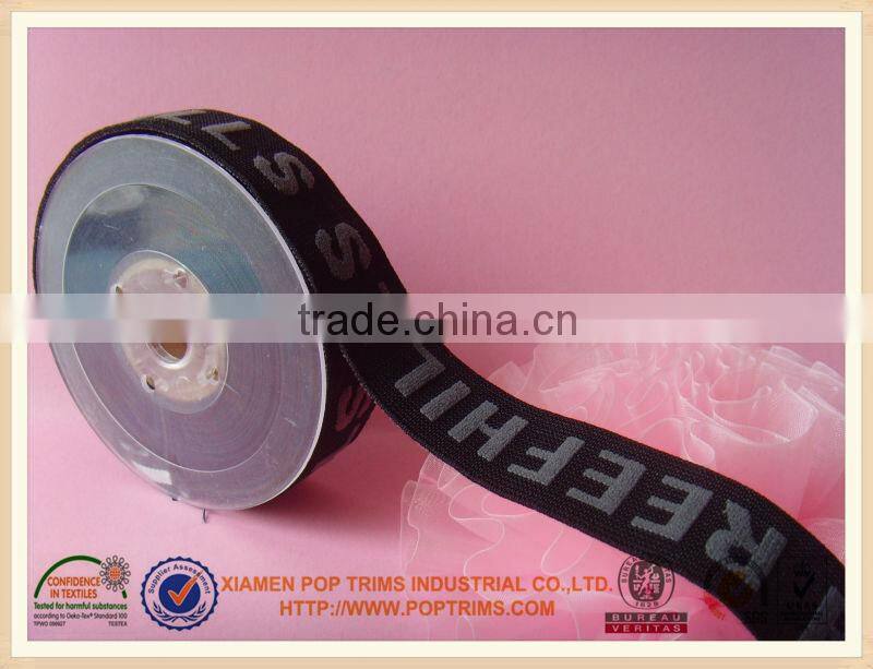 Non-slip jacquard elastic webbing for customized logo