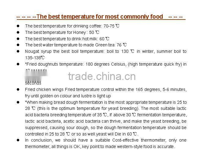 H09 BAKEST fast reading stainless steel thermometer Hygrometer/baking tools