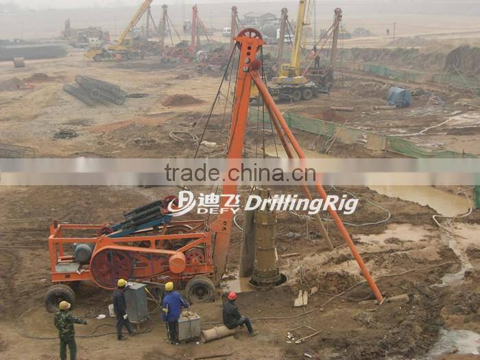 New design percussion drilling rig good use for foundation holes drilling