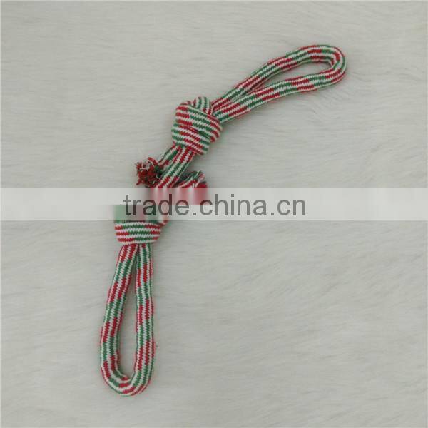Sex dog tug rope toy with two knots