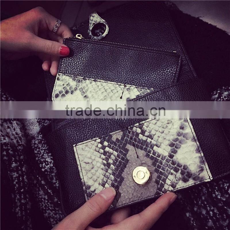 2016 European style wallet serpentine leather wallet fashion picture wallet