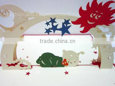 Boat (big size - red colour) 3d pop up greeting card