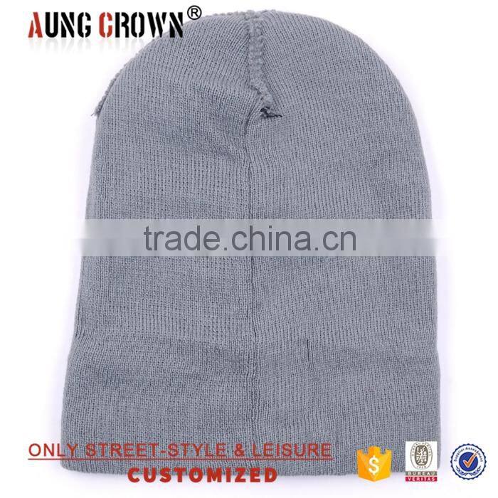 2016 beanie acrylic plain knit beanie hats for men