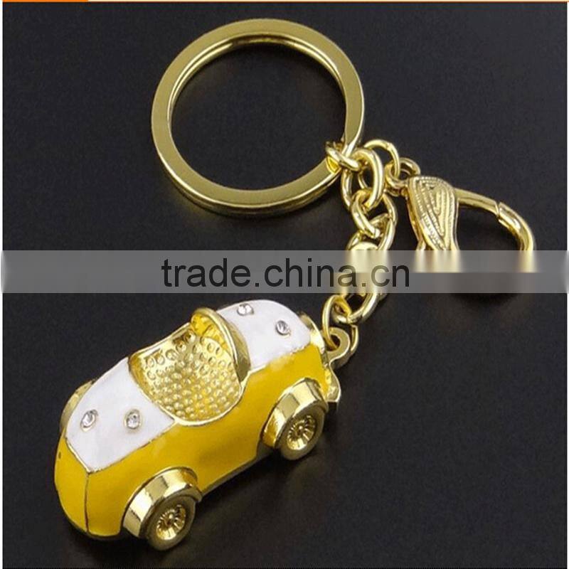 Cute car shape metal keychain