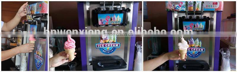 3 flavours commercial soft serve ice cream machine