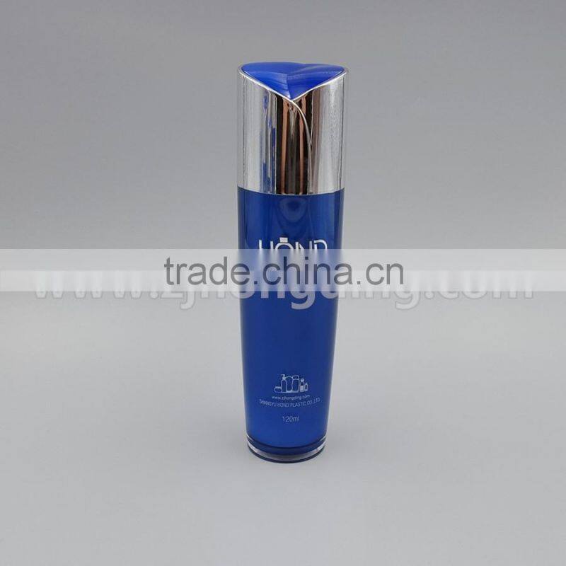 Lucury any color blue green heart shape 30ml acrylic bottle wholesale for body lotion cream,pet cosemtic bottle,plastic bottle