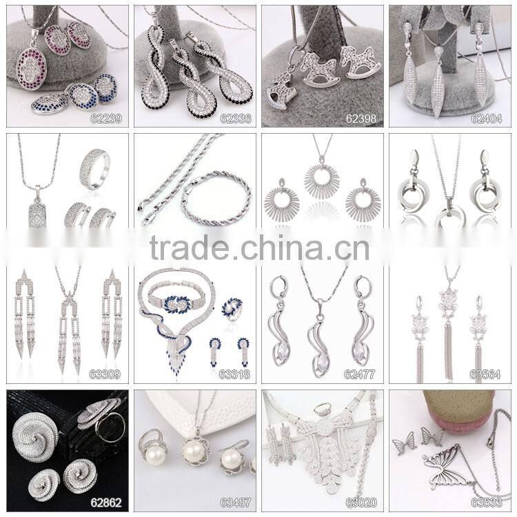 Rhodium Earrings and necklace jewelry, Womens Wedding Zircon Diamond Crystal Jewelry Set