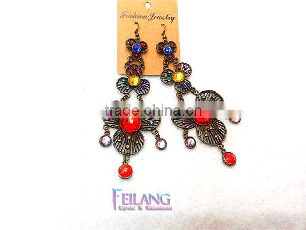 Exaggerated Fashion Alloy Earrings Gemstone Earrings