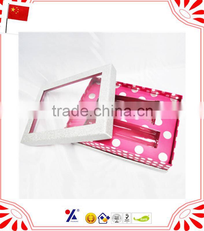 luxury colorful empty window package paper cometic box