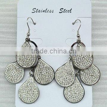 Elegant Sapphire stainless steel earrings