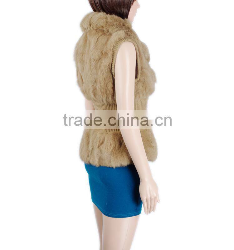 Classic fur waistcoat woman rabbit fur waistcoat KZ14002