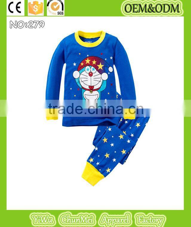 night dresses kids pajamas sets baby doraemon sleepwear funny cotton pajamas cute cartoon pyjamas long sleeve pijamas for 2-7yrs