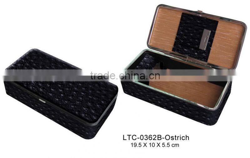 Luxury premium leather cigar case travel humidor manufacturer
