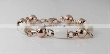 Top Quality Mens White Ceramic Bracelets with cross Charm leather clasp