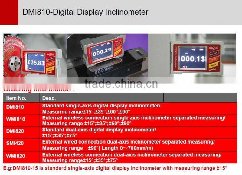 DMI810/DMI820 New Touch Panel HMI Portable Tiltmeter Vehicle Clinometer Tilt Gauge WIth deg/mm Dual Unit Switch Function