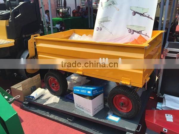 4-Wheel Utility Cart Trailer 17Cubic - 1500lbs for Garden Lawn Tractor