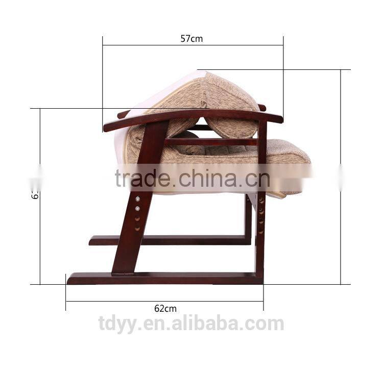 TDX-608-2 QVB HANGZHOU JIANDE TONGDA LINEN FABRIC SEAT AND BIRCH WOOD FARAME recliner chair