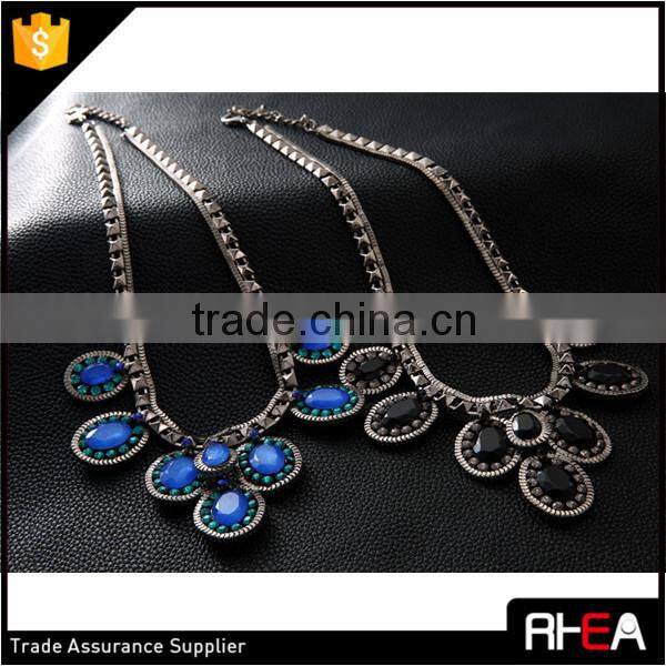 2015 Hot Selling Fashion Statement Necklace,Gun Metal Color