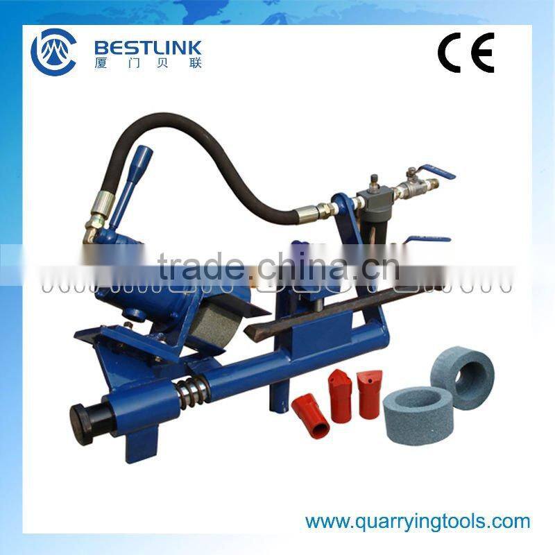 Pneumatic integral drill steel grinding machine and diamond grinding wheels