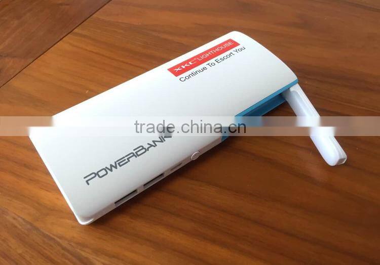 10400mAh 2 USB Interface High Capacity External Power Bank Mobile Power Station with lighting