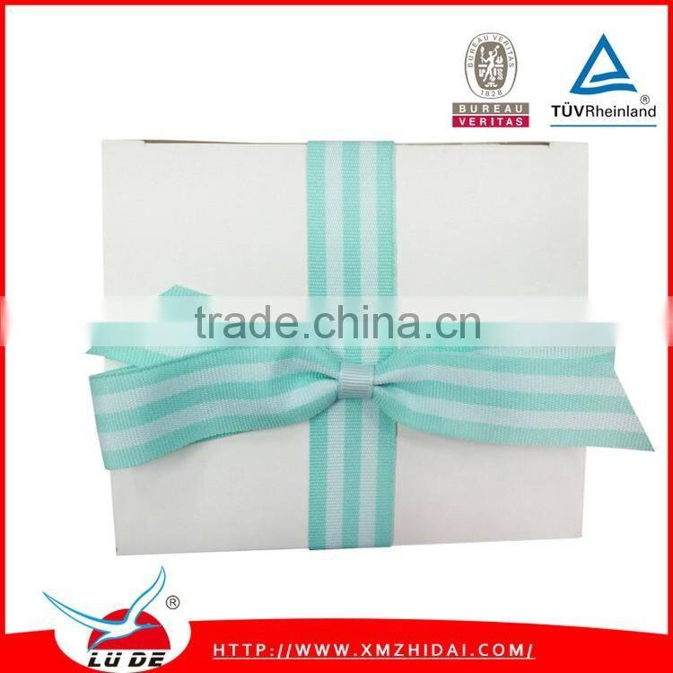 Gift packing use printed ribbon bows with back ribbon