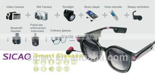 mobile phone video smart glasses with bluetooth