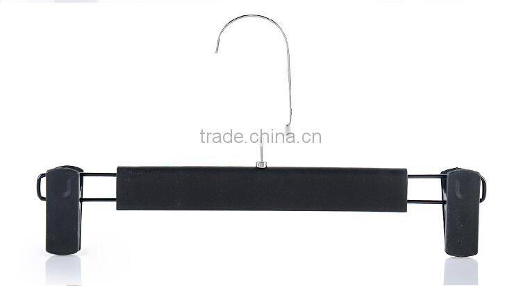 Adjustable Matting Black Plastic Pants Hanger with Clips, for Skit/Bottom