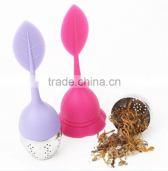 PBA free leaf shaped silicone tea infuser