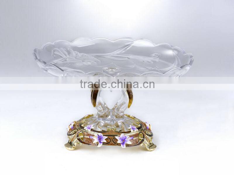 RORO Conjugal Felicity enamel crystal glass fruit holder