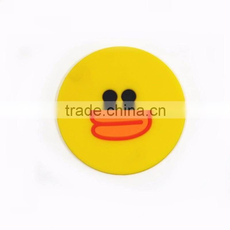 Cartoon Character Soft Rubber Roller Custom Coaster Promotional PVC Soft Textile Cup mat