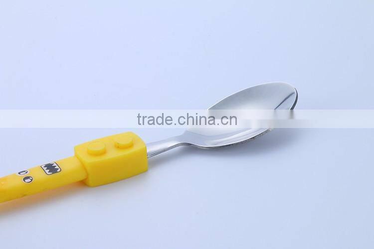 Adorable children's cartoon fork knife and spoon , china cutlery set