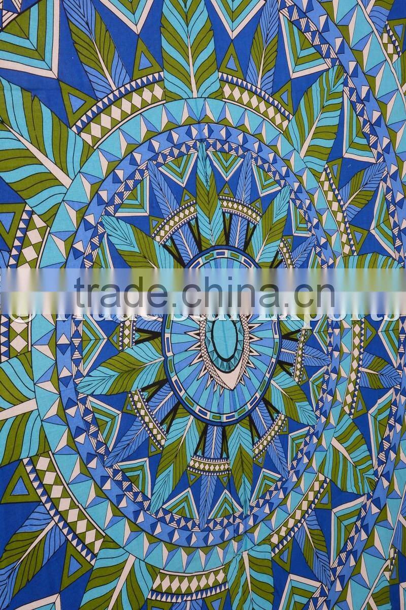Tribal Mandala Queen Size Ombre Bohemiean Wall Art Hippie Cotton Curtain