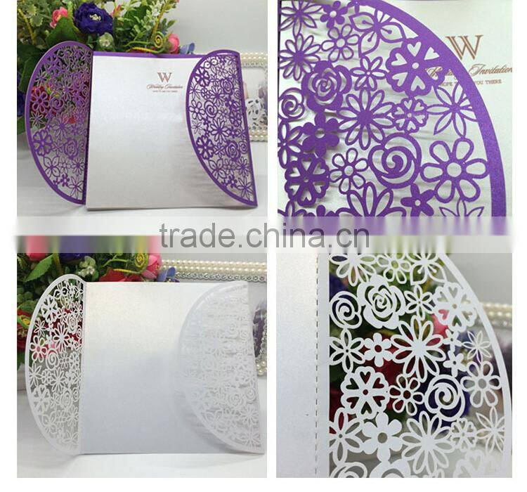 High quality decorating laser cut wedding invitations
