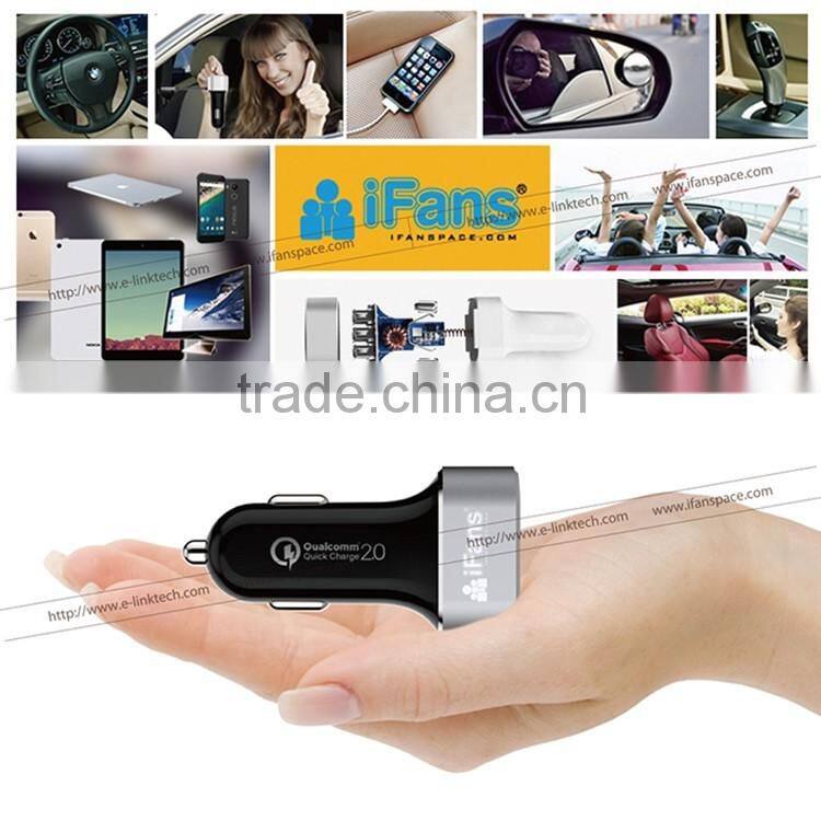 48W Car Charger QC 3.0 Quick Car Charger 3 USB Port Travel Charger 12V Car Battery Charger with USB C Port