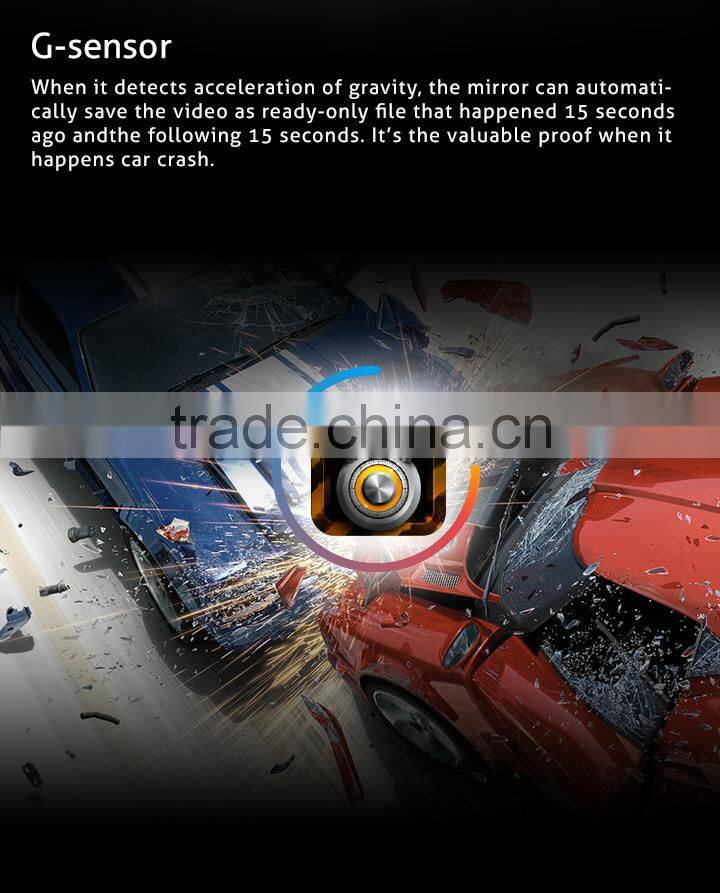 Car digital rearview mirror 5 inch touch screen android gps mirror with 1080p dvr function