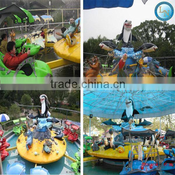 Fighting on the island!Theme park kids shooting games amusement shark island ride for sale
