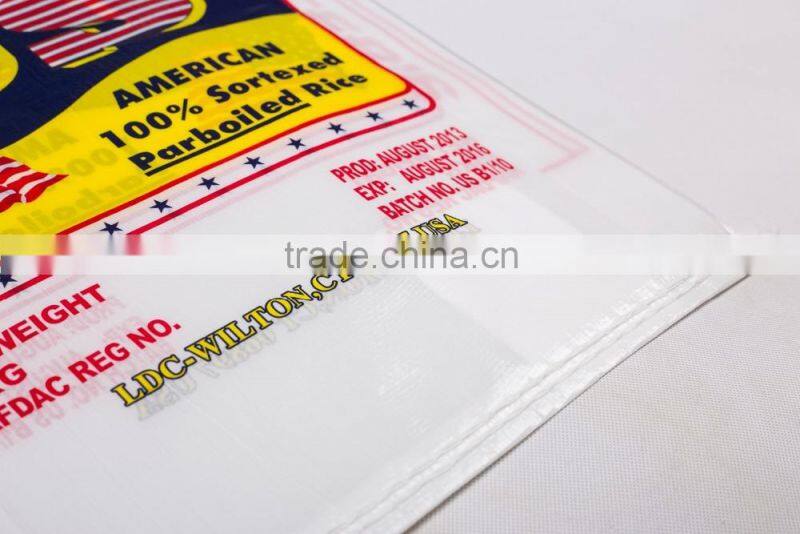 pp woven transparent bag/sack for food/rice/corn/grain/seeds