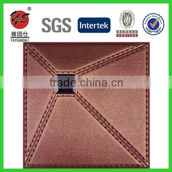2016 400*400mm 3D leather wall panel decorative 3d PU leather covering wall panel ceiling panels