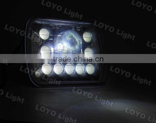 Newest!!! square 7 inch led headlight for truck, tractor with angel eyes 45W 5x7 led headlight