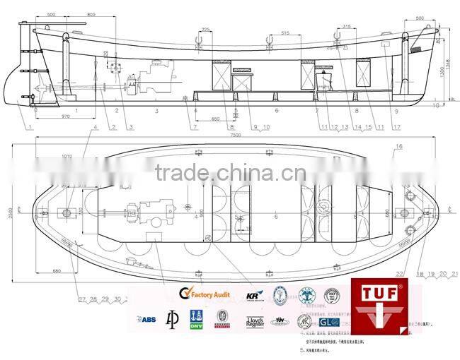 used Open type lifeboat