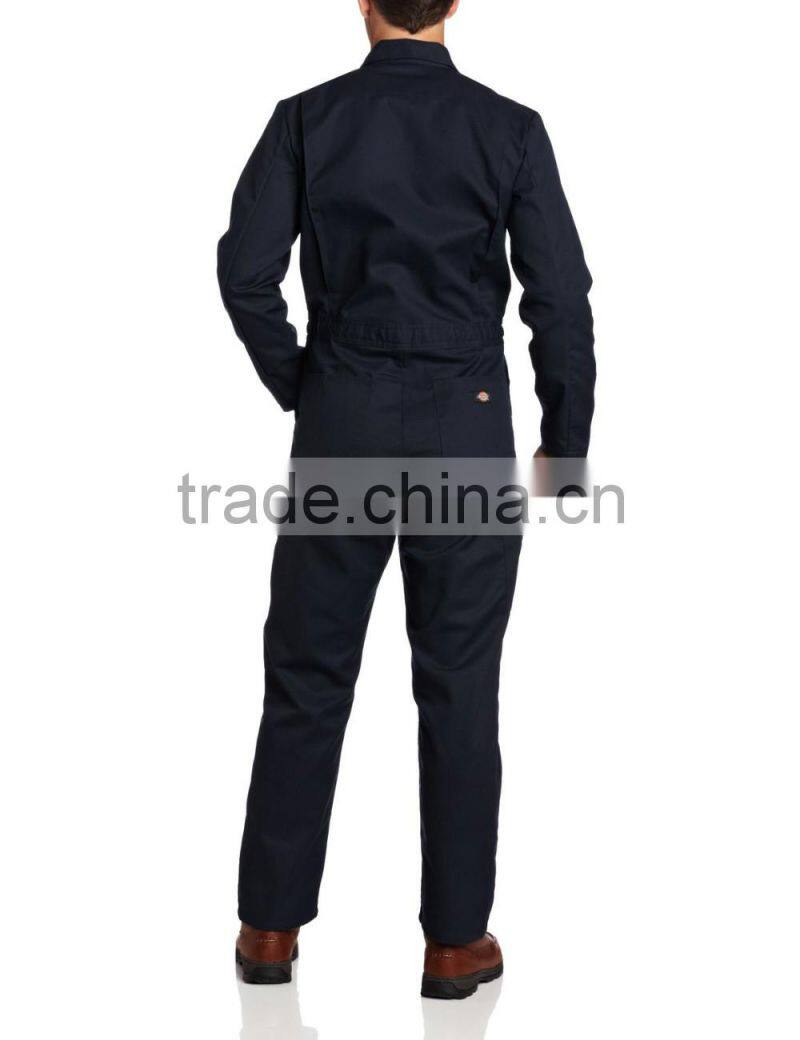 OEM 65% 00pyester 35% cotton anti crinkle blue mechanic long sleeve Coverall high quality uniform